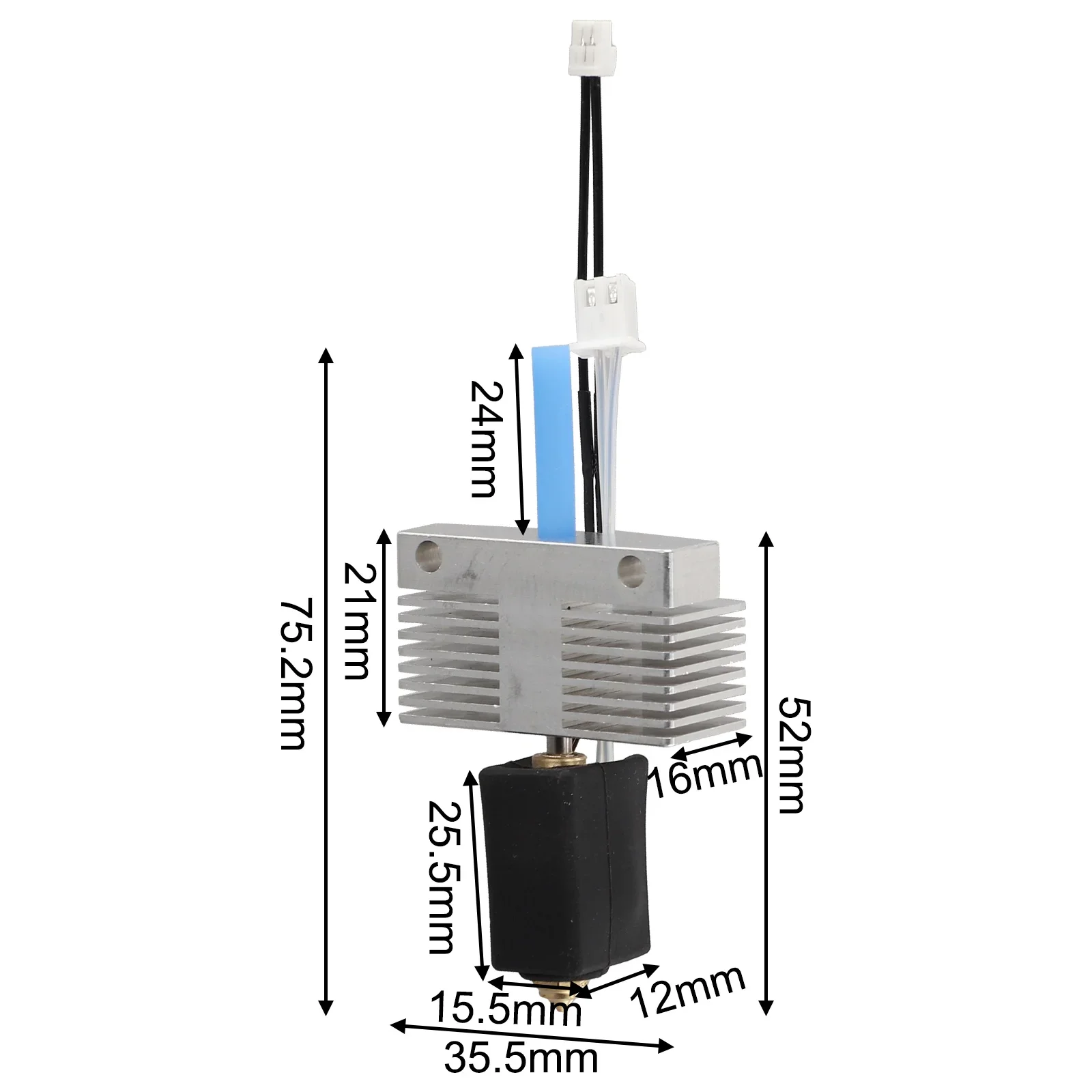 

Compatible Filaments All-Metal Hot End Kit 3D Printing Applications Heating Rod 24V 80W Metal Construction Nozzle Diameter 0.4mm