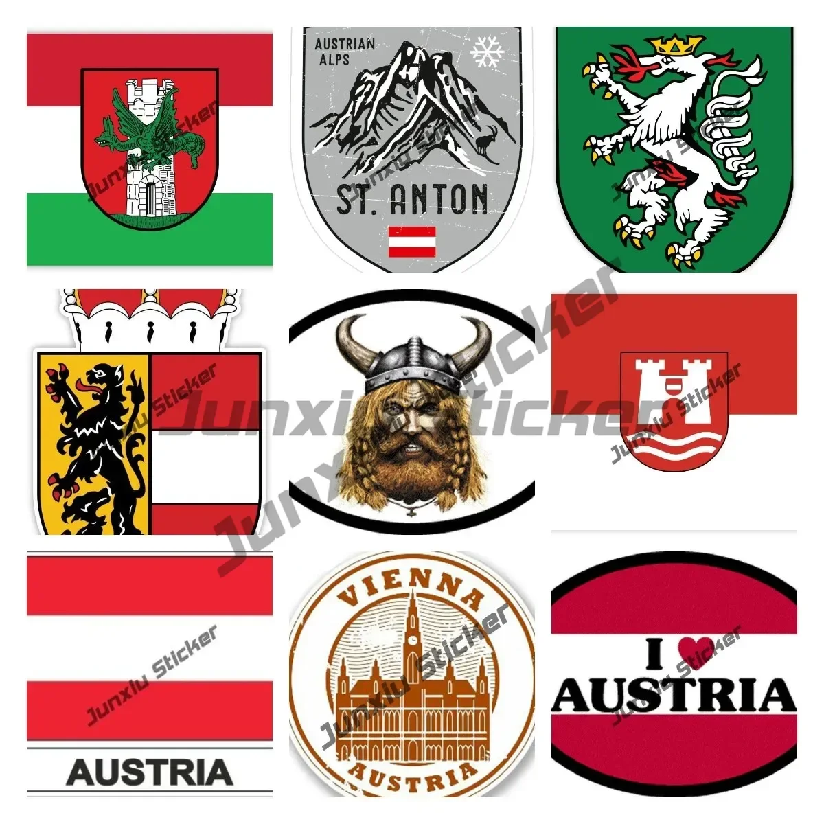 

Klagenfurt Salzburg Innsbruck Graz Austria City Flag Stickers for Car SUV Bumper Decoration Outdoor Waterproofing Decorative
