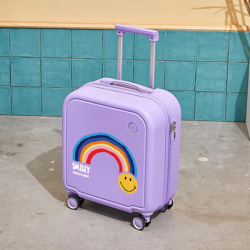 Luggage Children female 18 "20 small portable pull-rod boarding case Boys combination suitcase Student cartoon travel case