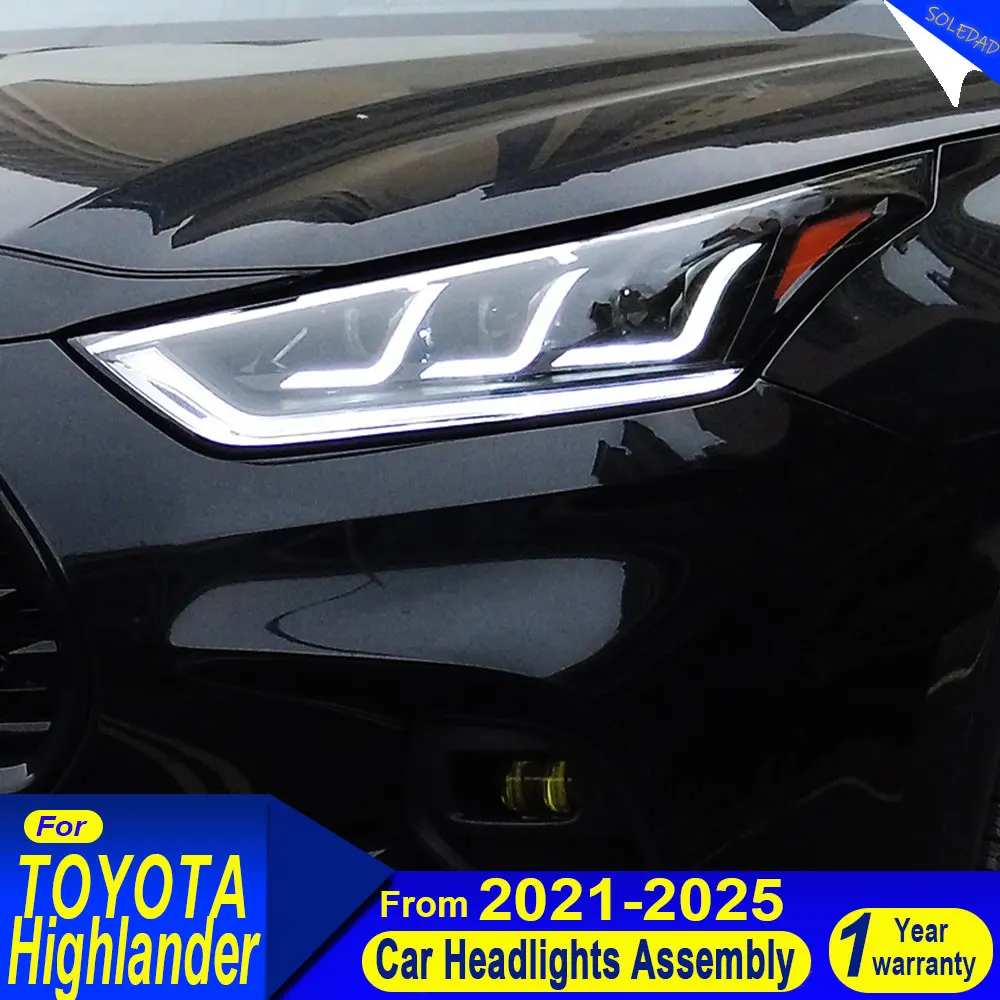 Car headlights for Toyota Highlander FULL LED Headlights 2022 2023 2024 Head Lamp Drl Projector Lens Automotive Accessories