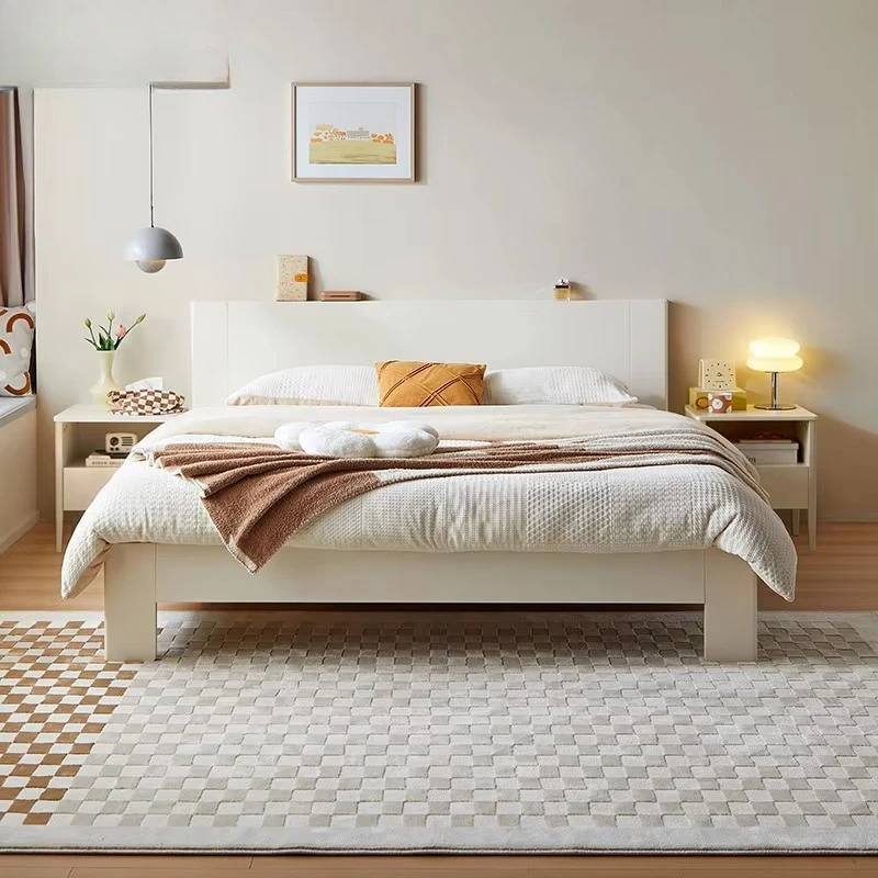 Modern Bedroom Bedding White Color 1.8 Meter Double Bed