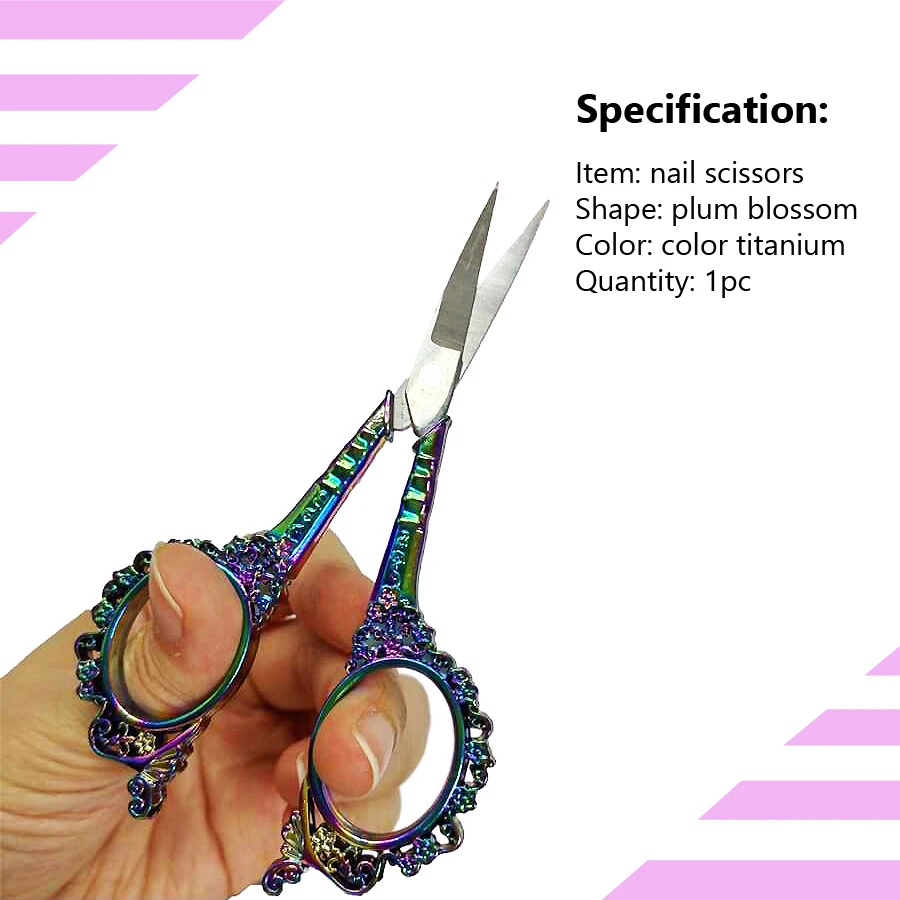 Nail Art Chameleon Vintage Scissors for Embroidery Fabric Cross Stitch Sewing Manicure Tool