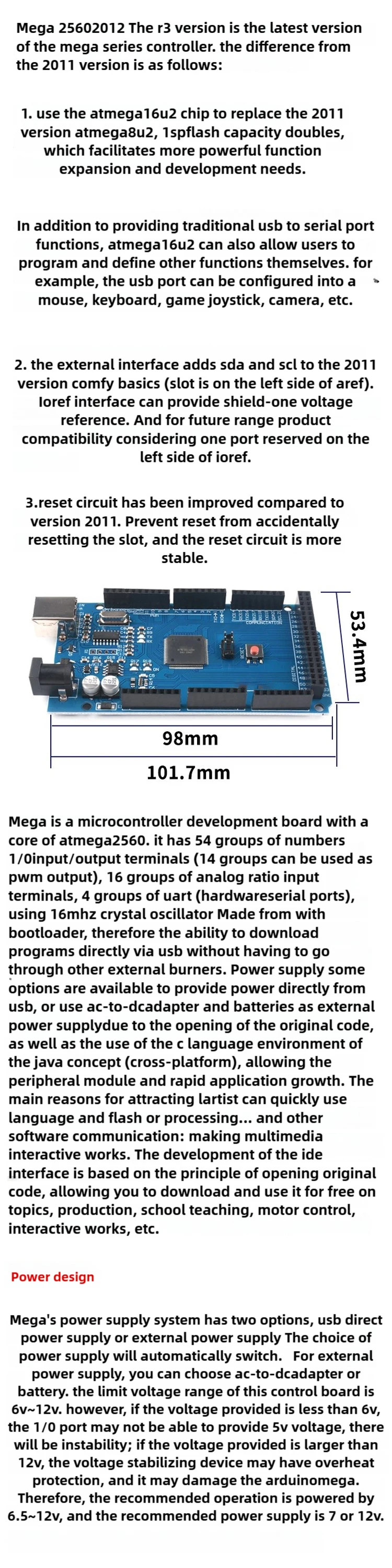 MEGA2560 MEGA 2560 R3 (ATmega2560-16AU CH340G) AVR USB-Board Entwicklungsboard MEGA2560 PRO für Arduino Erweiterungsboard DIY-Kit – Detail 3