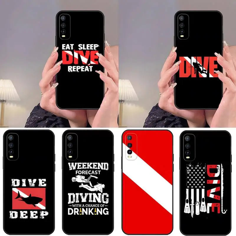 Diver Down Scuba Phone Case For VIVO Y 95 Y93 Y20 V 19 80 31 70 17 15 23 21 E S10 IQOO 9 Pro X60 NEX Mobile Phone Accessories