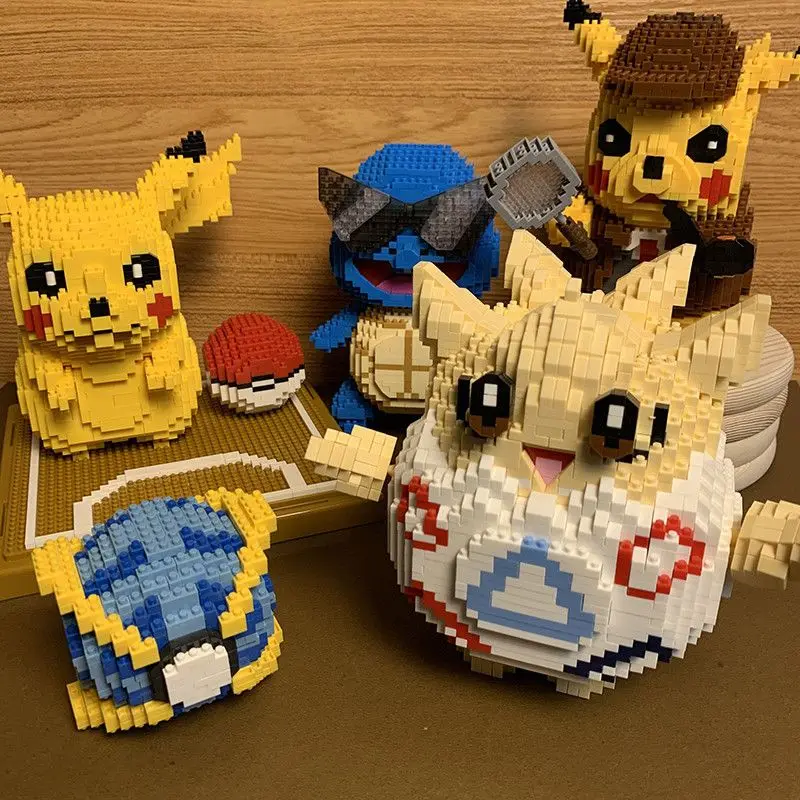 ポケモンサイダックビルディングブロックマイクロ粒子-3d-diy-パズルレンガ子供の知育玩具ピカチュウモデル