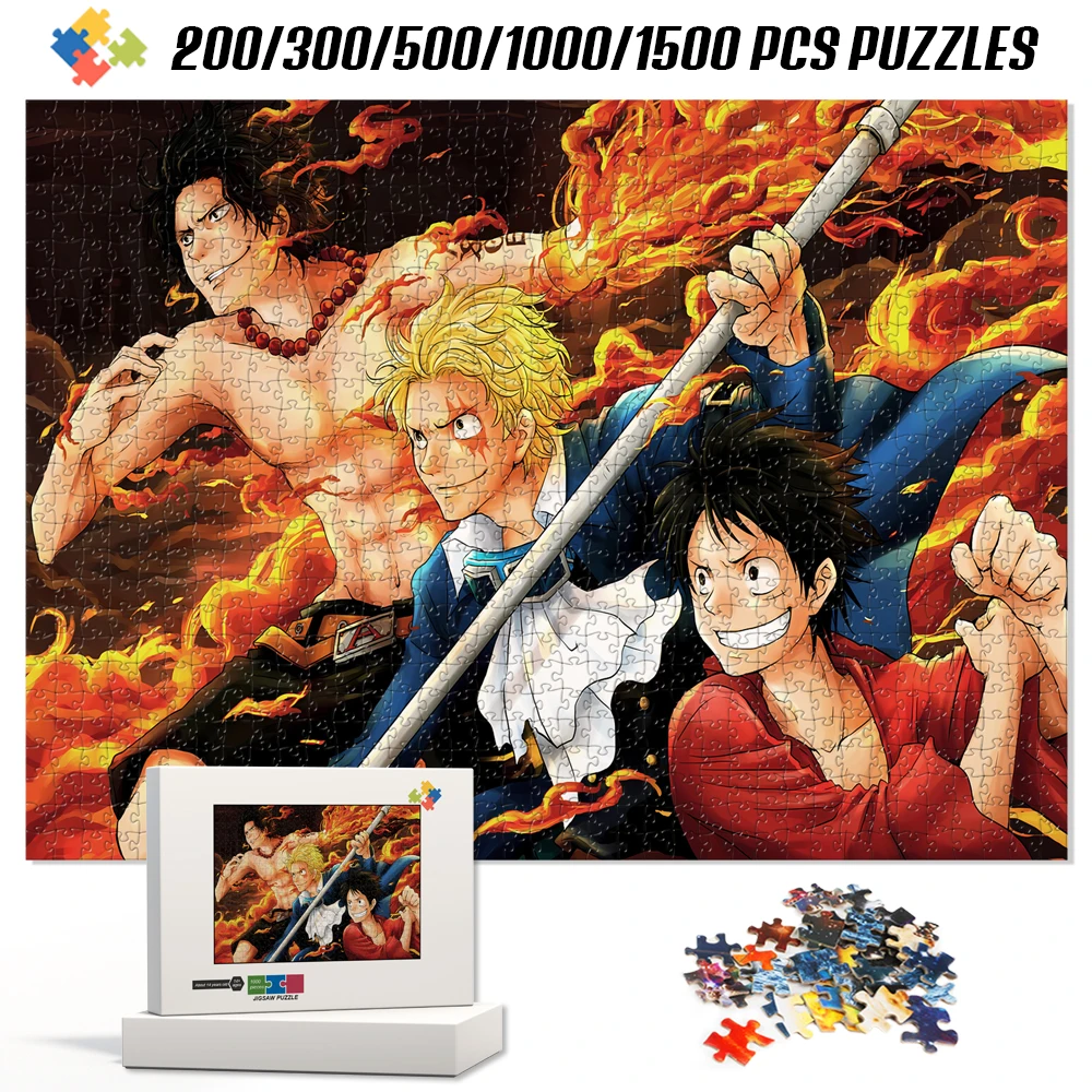 One Piece Jigsaw Puzzle Manual DIY Jigsaw Puzzle Kids Learning Educational Toys Kid's Birthday Gift Multi-Size Cartoon Puzzles