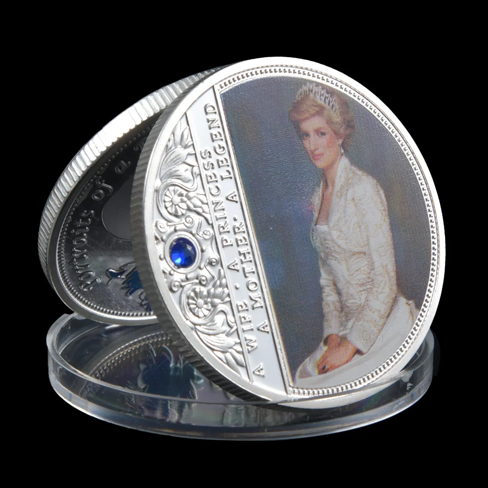 Princess Diana Rose Butterfly Commemorative Coin Gold and Silver Coins Souvenirs Decoration Crafts