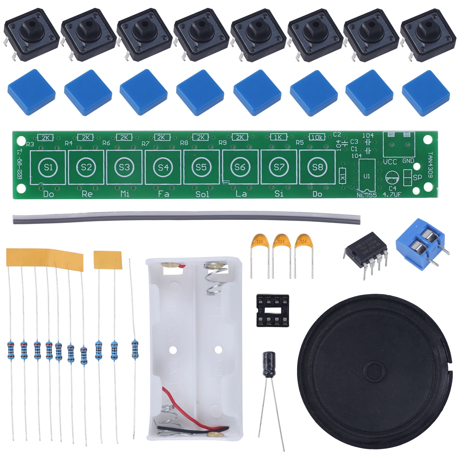 DIY Music Electronic Kit NE555 Organ Music Playing Module Component Soldering Project Practice Suite Analog Circuit Board