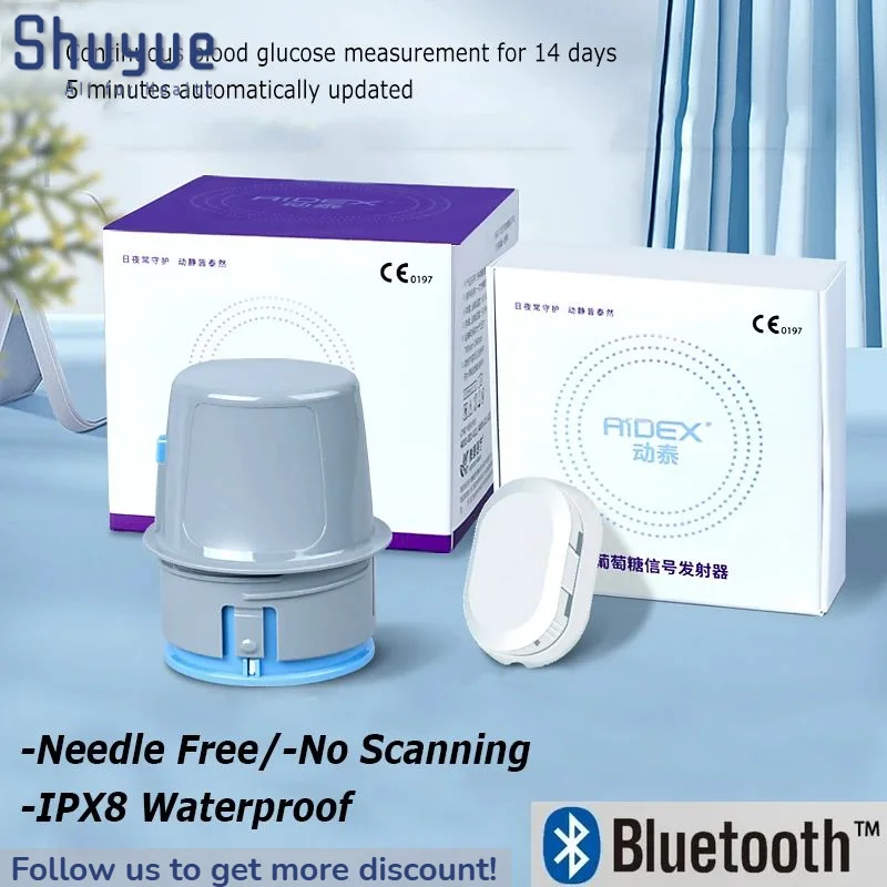 Sensor de glucosa Aidex, transmisor, glucómetro, monitor CGM, monitorización continua de glucosa, prueba de diabetes, sensor Aidex G7 similar a Freestyle Libre