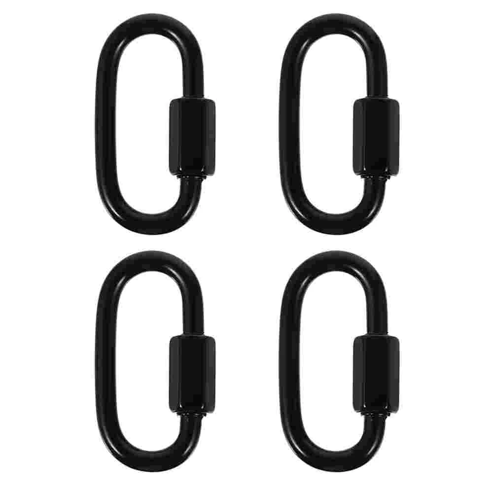 4 Pcs Safety Chain Carabiner Keychains Stainless Steel Utility Trailer Connector