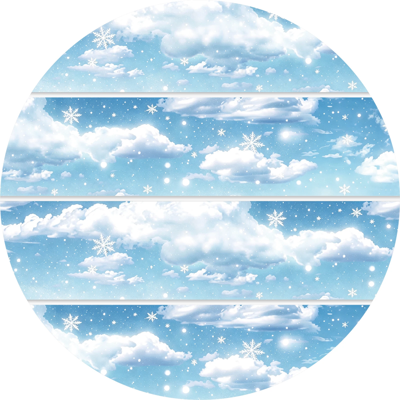 Etori Life 60mm*2m Simple Snowy Cloud Sea Basic Versatile Scenery Tape - Cool-Toned Blue and White Snowfall Scenery. Suitable for notebooks, laptop backs, photo albums, handbags, guitars, diaries, sticker books, postcards and envelopes, scrapbooking supplies, office decoration items, room decor, artistic aesthetics, school supplies, and children's stationery stickers