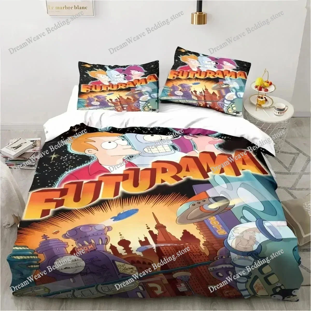 

Cartoon Futuramas Bender Bedding Set Duvet Cover Bed Set Quilt Cover Pillowcase Comforter King Queen Size Boys Adult Bedding Set