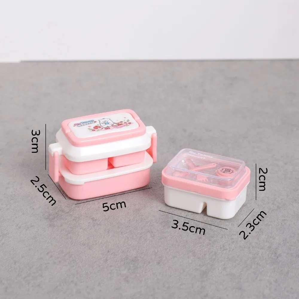1:6 House Dccessories Dollhouse Lunch Box Set Miniature Cartoon Simulated Dinner Box Kitchen Props Bento Box Model