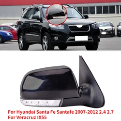 CAPQX 8Wire Side Rearview Mirror assembly For Hyundai Santa Fe Santafe 2007-2012 2.4 2.7 For Veracruz IX55 Rear View Mirror