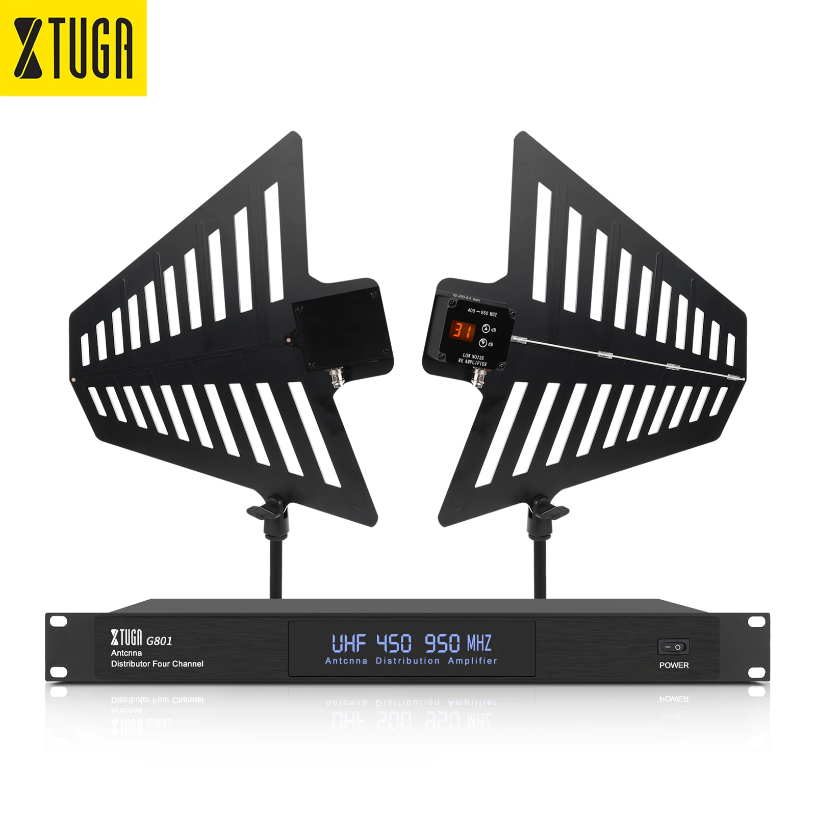 

Xtuga GA816 Wireless Microphone Signal Distribution System Booster Antenna Amplifier