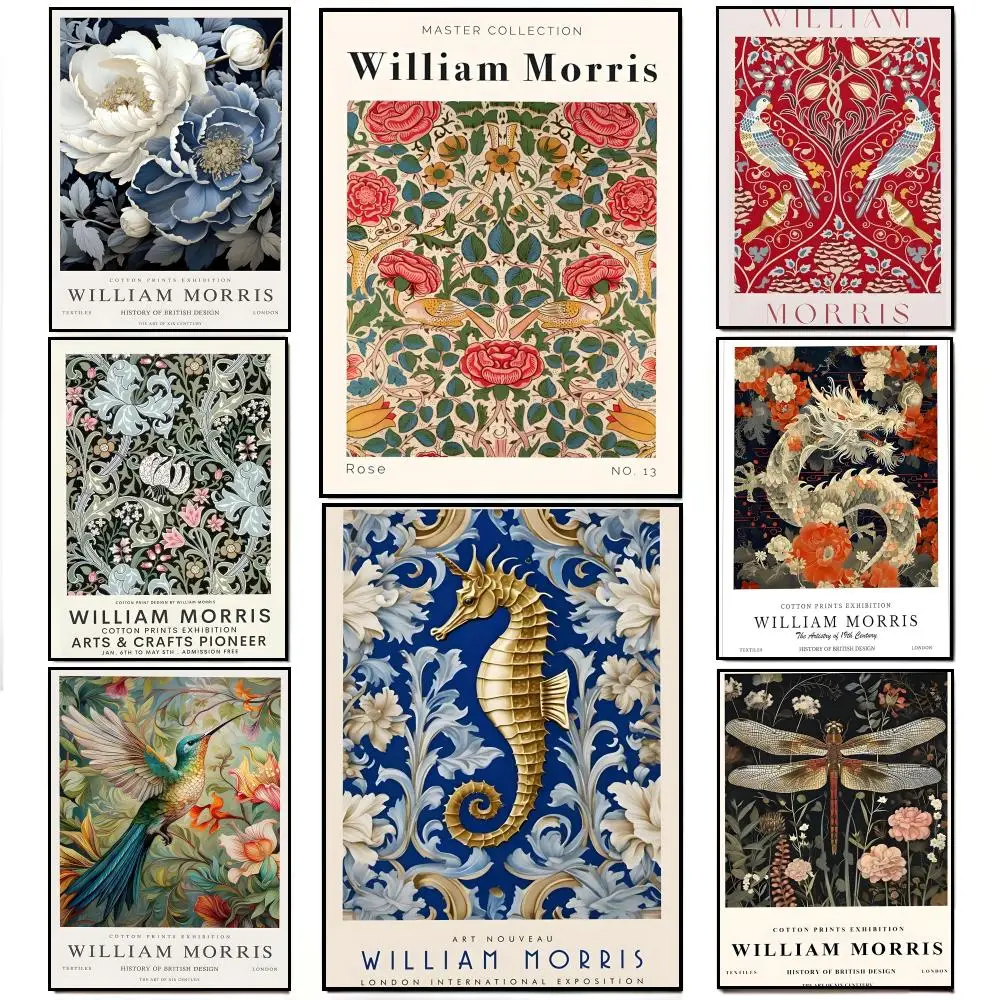 Vintage Arts Crafts W-William M-Morris Poster Poster HD Wasserdichter Wandaufkleber Bar Wohnzimmer Dekor Geschenk