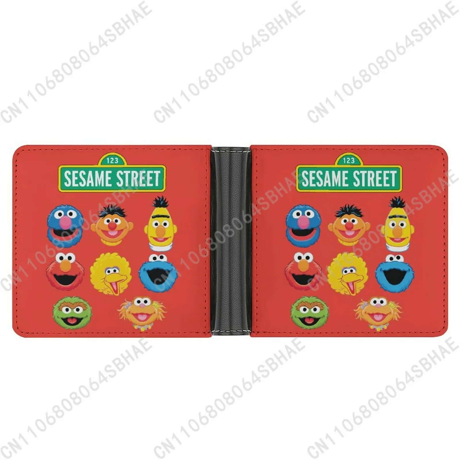 

S-Sesame S-Street Trendy Leather Wallet Teenage Girls Boys Personalized Slim Credit Card Holder Small Purse School Daily Use