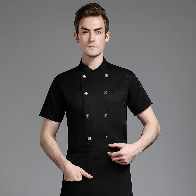 Restaurant Chef Overalls Men'S Short-Sleeved Summer Clothing Hotel Hot Pot Restaurant Food Factory Women'S Comfortable Breathabl