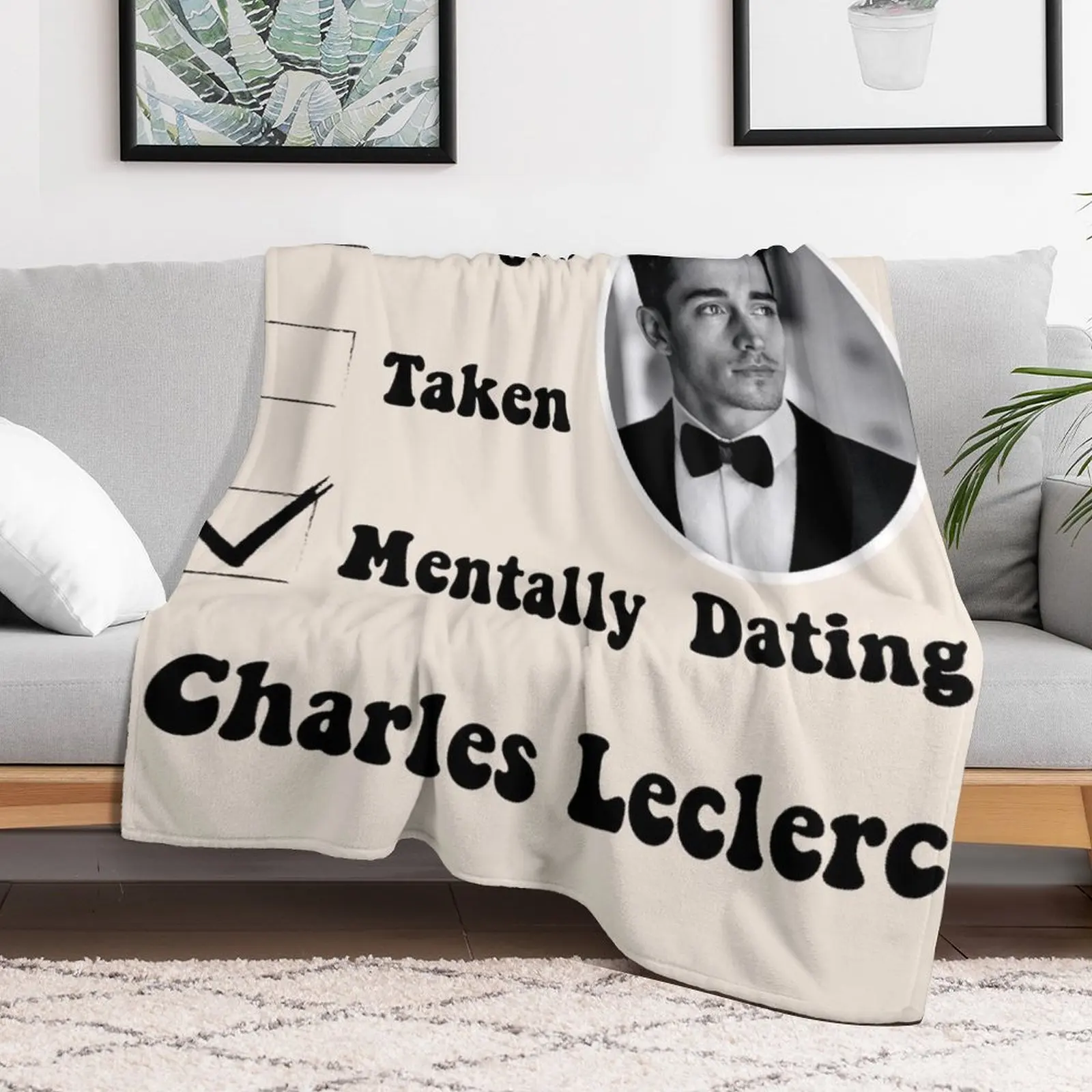 Mentally Dating Charles Leclerc Throw Blanket