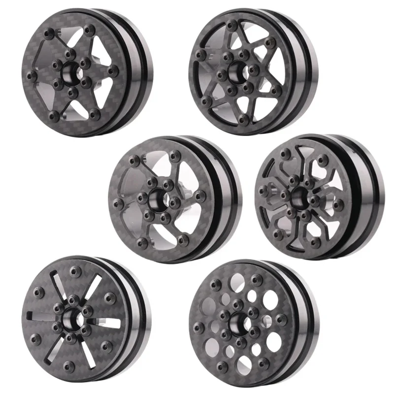 1.9 inch carbon fiber wheels rim 4PCs for 1/10 RC car crawler Capra scx10 rr10 TF2 element Enduro gmade R1 cheaper rigs 1.9s DIY