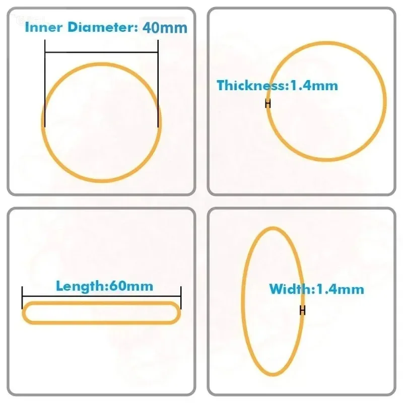 Yellow Rubber Bands for Office Packaging,40mm Elastic Latex Bands, Assorted Quantities for File Folders Bulk  Rubber