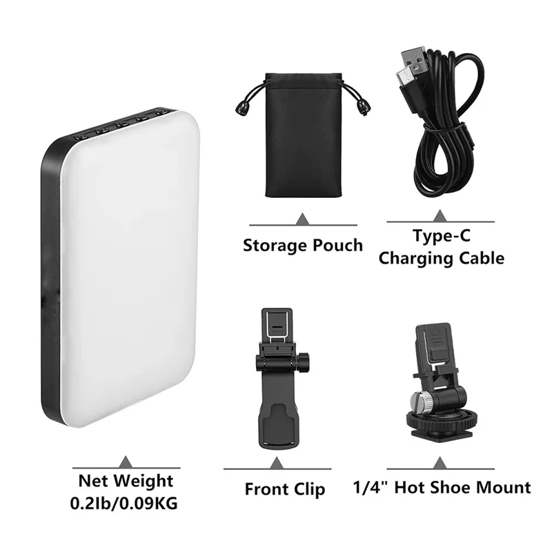 หลอดไฟเซลฟี่60X LED ลูกปัด2200มิลลิแอมป์ต่อชั่วโมงชาร์จไฟได้3โหมดความสว่าง10ระดับแบบพกพา