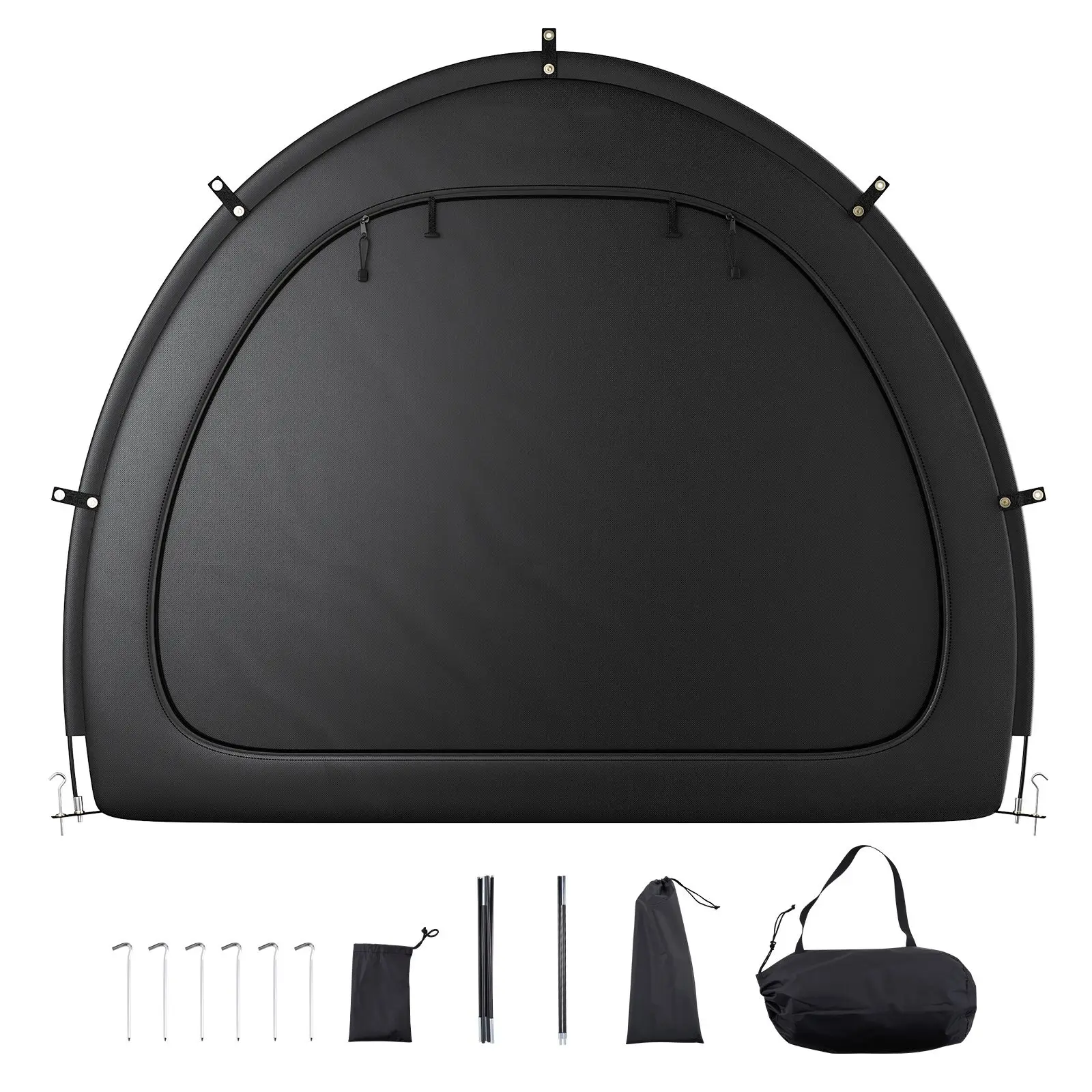 Bike Storage Tent, 5+ Bikes, Outdoor Spacious Bike Storage Tent with Ventilated Window, Waterproof Fan-Shaped Bike Tent with High Strength Fiberglass & Dual Zippers, Fit for Bicycle