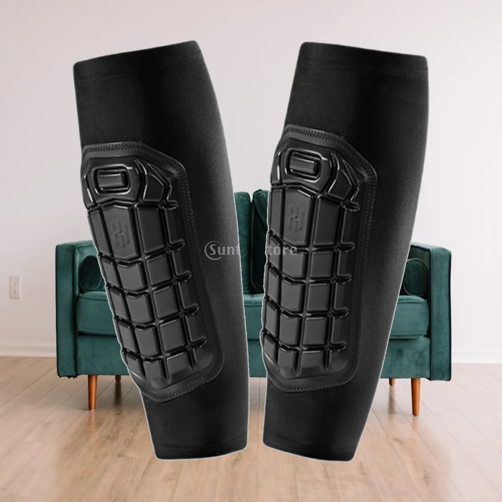 Lightweight Stretch Shinguards with Silicone Grip for Soccer Cycling Running for Active Men and Women