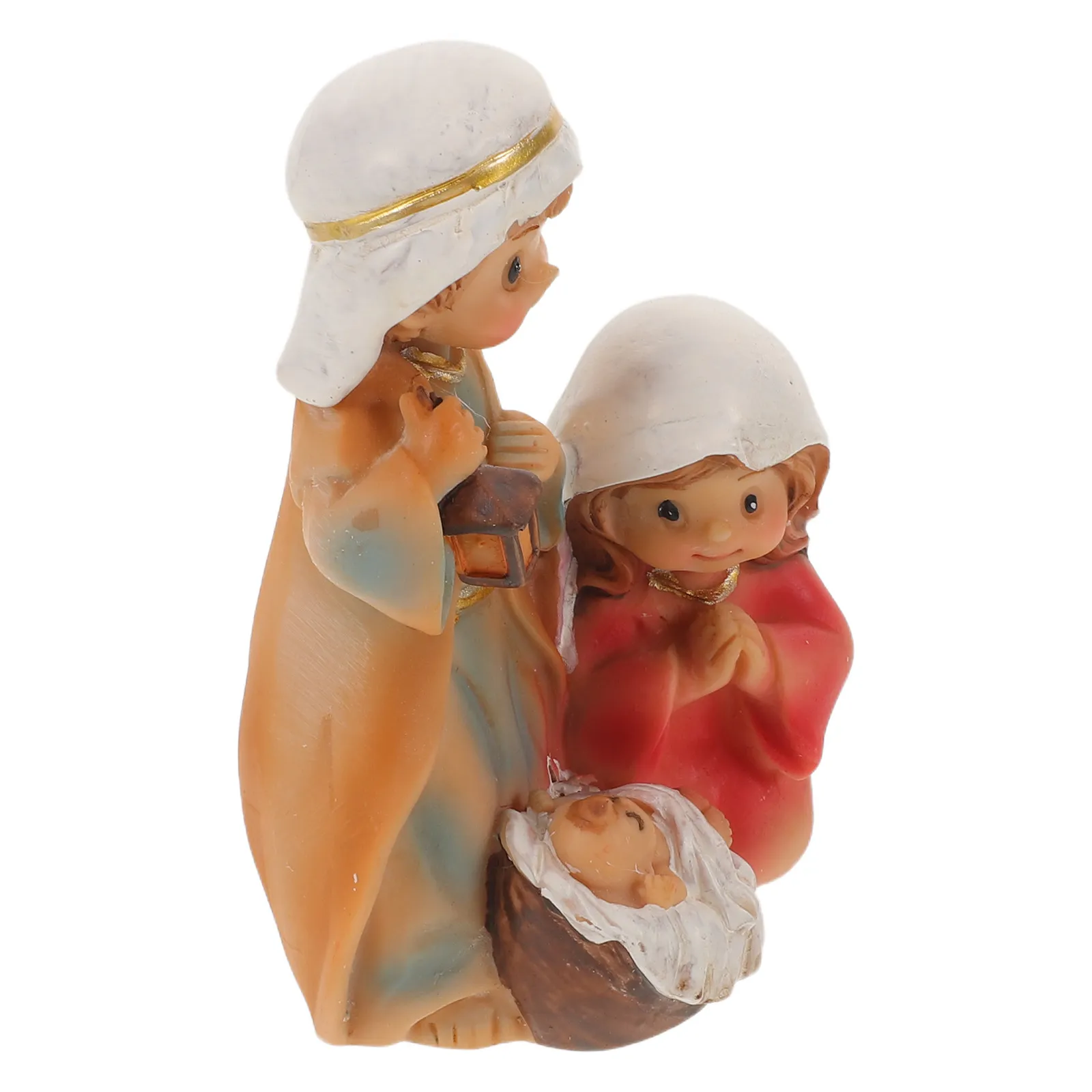 Resin Christmas Religious Statue Biblical Family Renaissance Sculpture Tabletop Spiritual Holiday Decor Christian Home