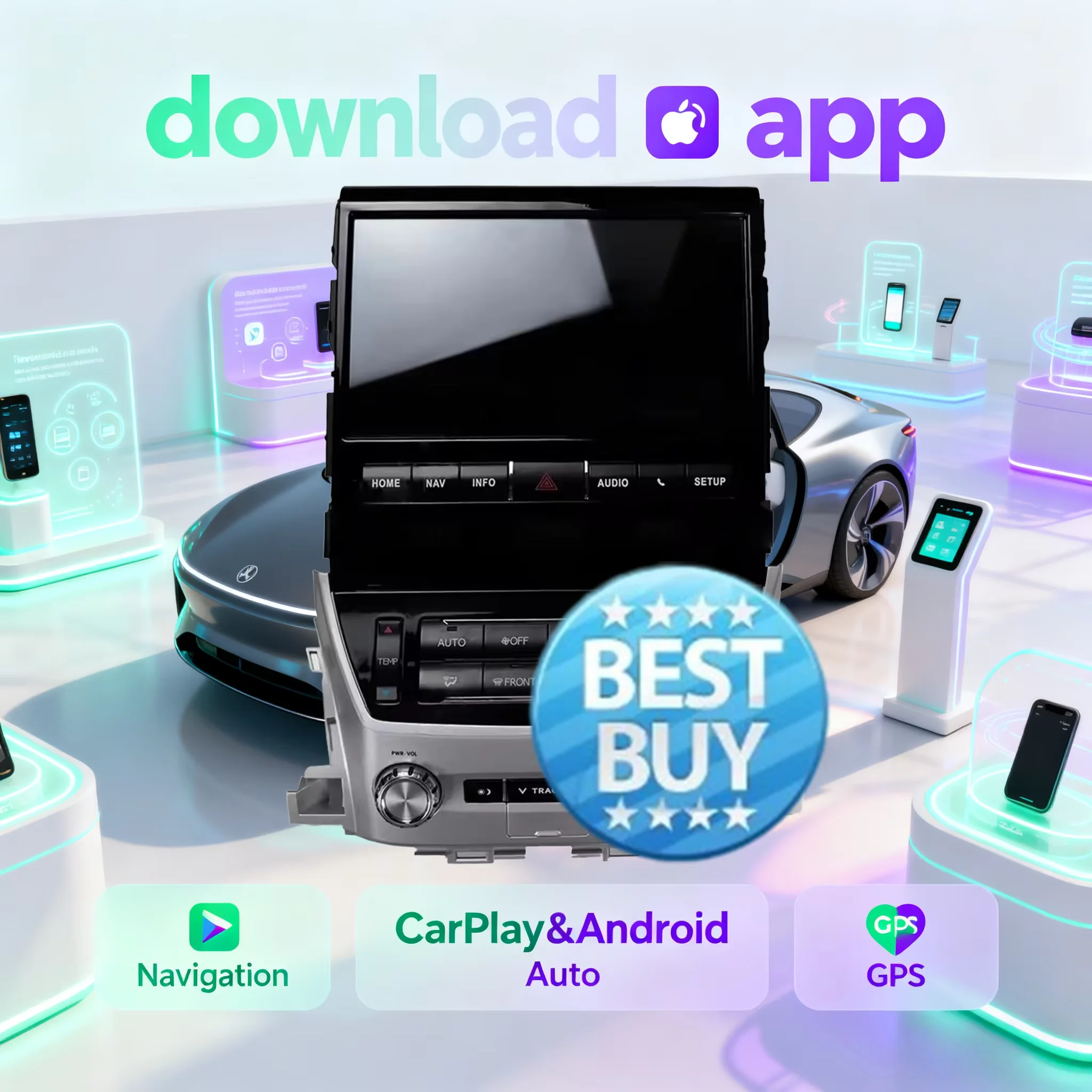 Android  Car Multimedia Player For Toyota Land Cruiser LC200 GXR VXR 2008-2022 Car GPS Navigation CarPlay Unit DSP Stereo