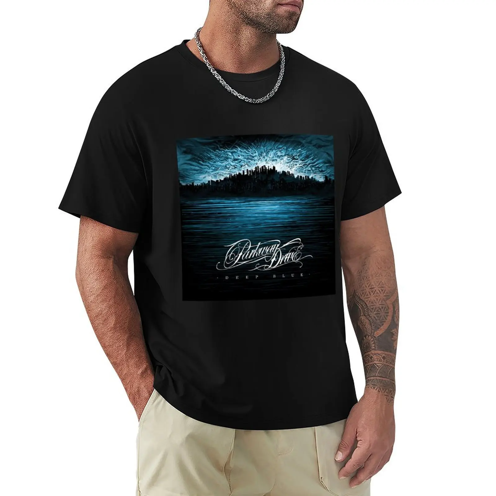 

Deep blue T-Shirt plus sizes vintage clothes man t shirt Men's cotton t-shirt