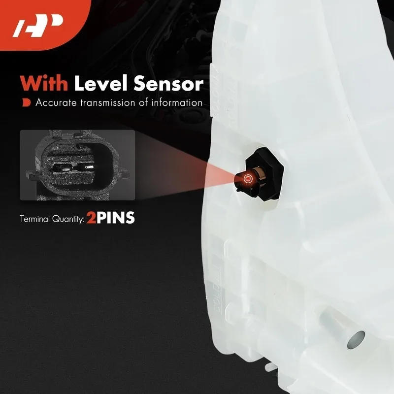 A-Premium-Rückgewinnungsbehälter für Motorkühlmittelüberlauf [mit Kappe und Sensor] Kompatibel mit Freightliner Cascadia 2008–2017, C