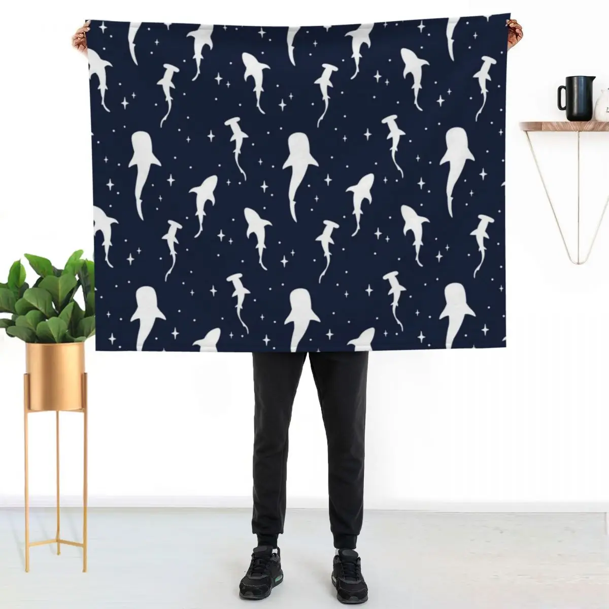 Space sharks Throw Blanket Soft Furrys Luxury Throw Bed linens Luxury sofa bed Blankets