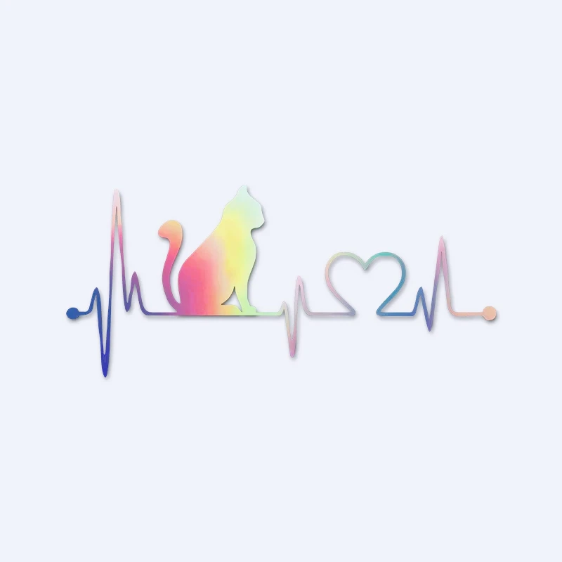 

Funny Pet Cat Dog Heartbeat Lifeline 3D Vinyl Car Stickers Window Stylish Decoration Reflective Car Styling Decals 17.8x8cm PVC
