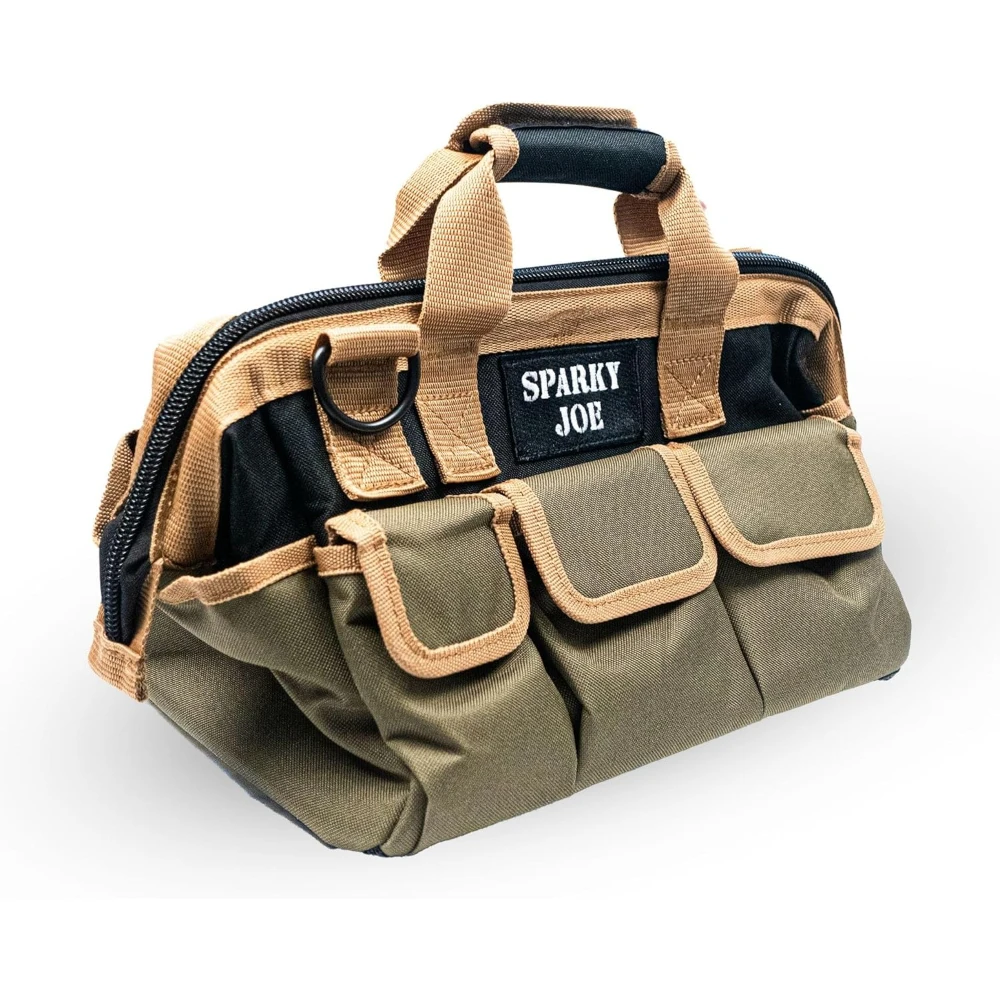 

14-Inch Personalized Tool Bag with 22 Pockets, Wide Mouth Heavy Duty Tool Organizer Bag as Gift for Men Women