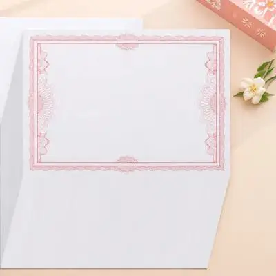 

50 Sheets Honor Certificate Inner Paper High Grade Smooth Floral Borders for Award Ceremonies Graduation Recognition