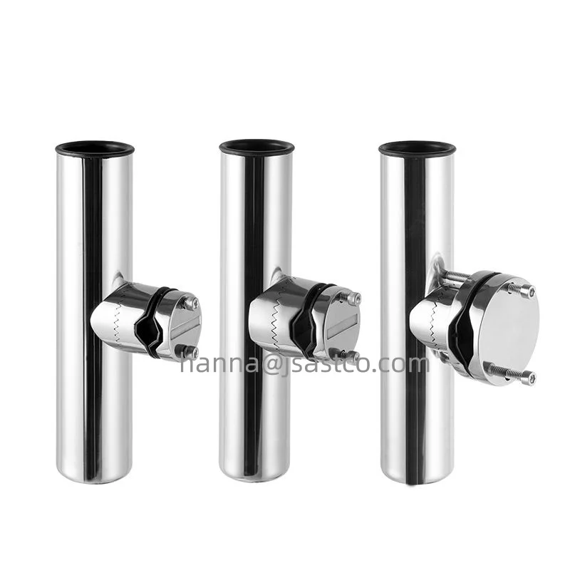 Stainless Steel Boat Fishing Rod Holder Clamp on Rail Mount Marine Adjustable Rod Holder