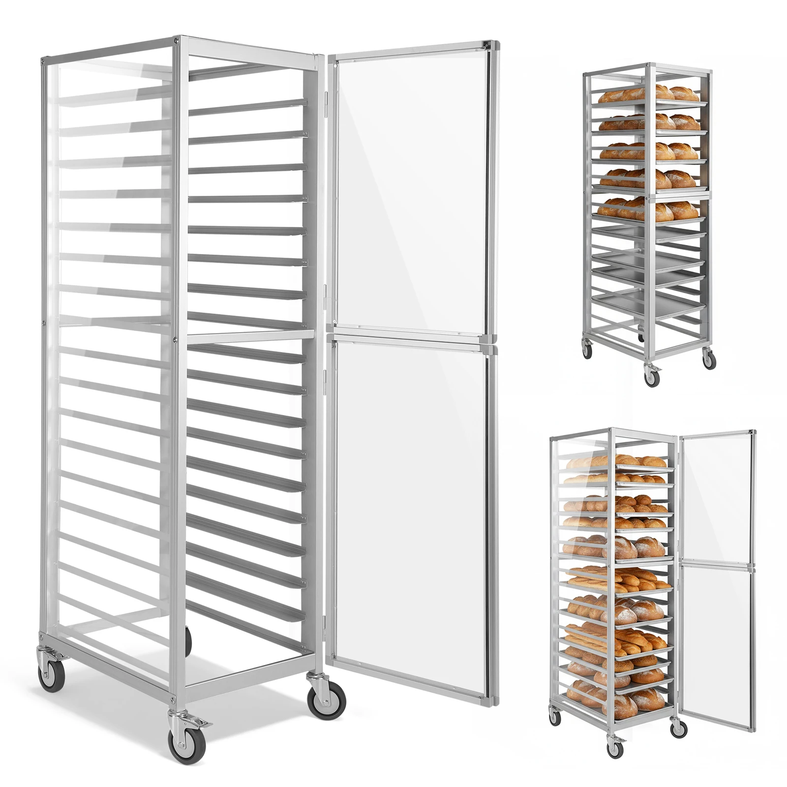 

18 Tiers Commercial Bakery Racks with Wheels Commercial Bakery Cooling Rack 18.5x24.6x70in NSF Listed for Restaurant & Catering