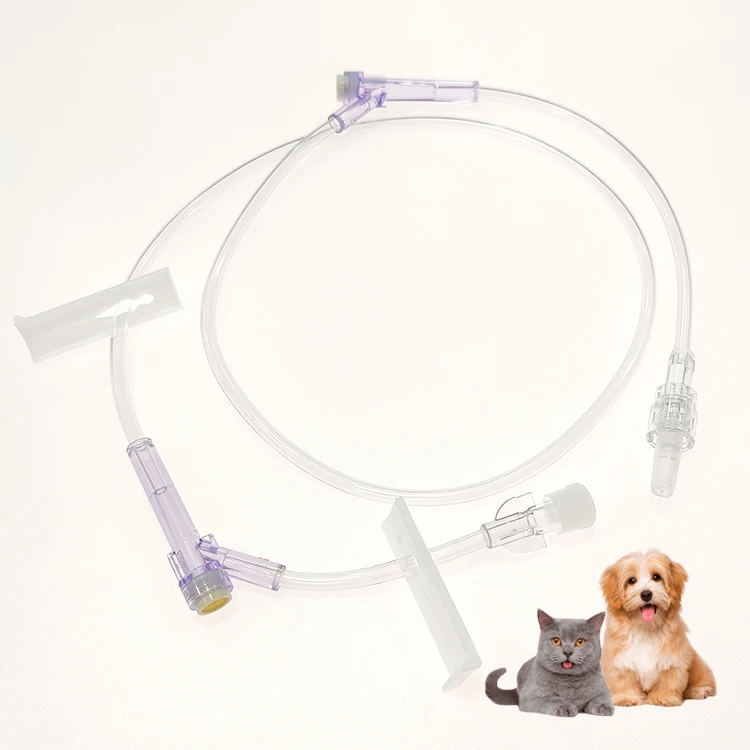 Veterinary  Extension Set  Disposable Animal  Extension Set with Y Site Ports