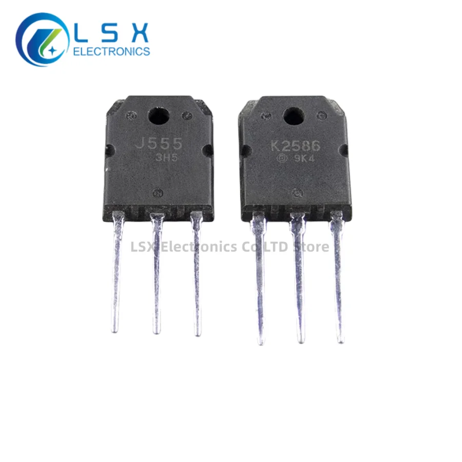 New Original 5Pairs(10PCS) 2SK2586 K2586 + 2SJ555 J555 TO-3P 60A 60V Nch + Pch Complementary Power MOSFET