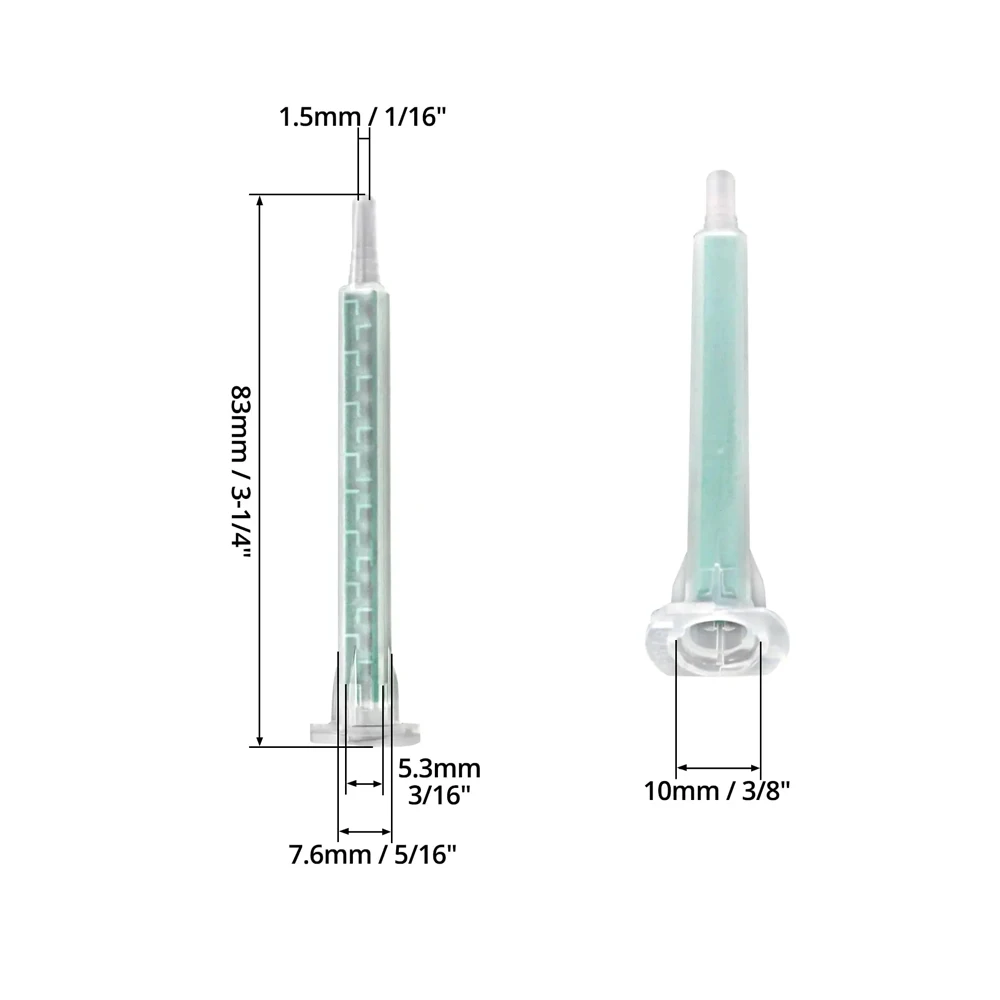 50Pcs 100Pcs 2K 1:1 Adhesive Static Mixing Tips Nozzles for Epoxy Resin Epoxy Glue Syringe Accessories