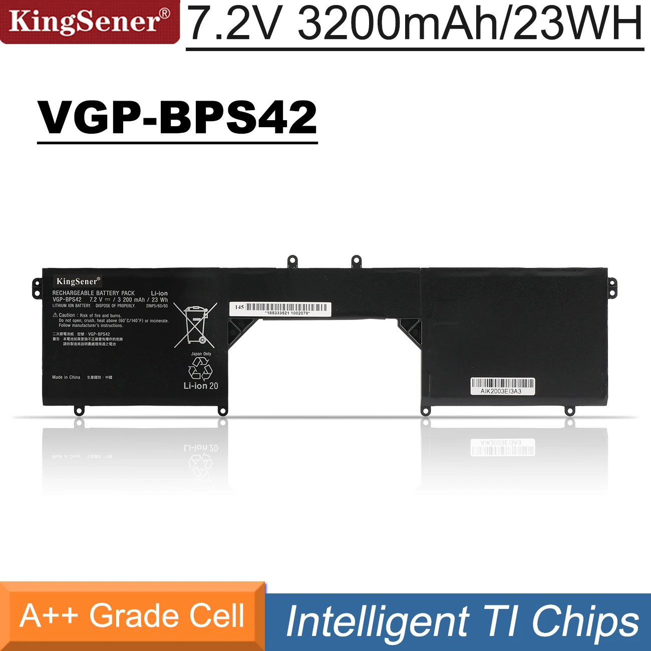 

KingSener VGP-BPS42 Laptop Battery For SONY VAIO Fit 11A multi-flip PC SVF11N15SCP SVF11N14SCP SVF11N18CW SVF11N15SCS 7.2V 23WH