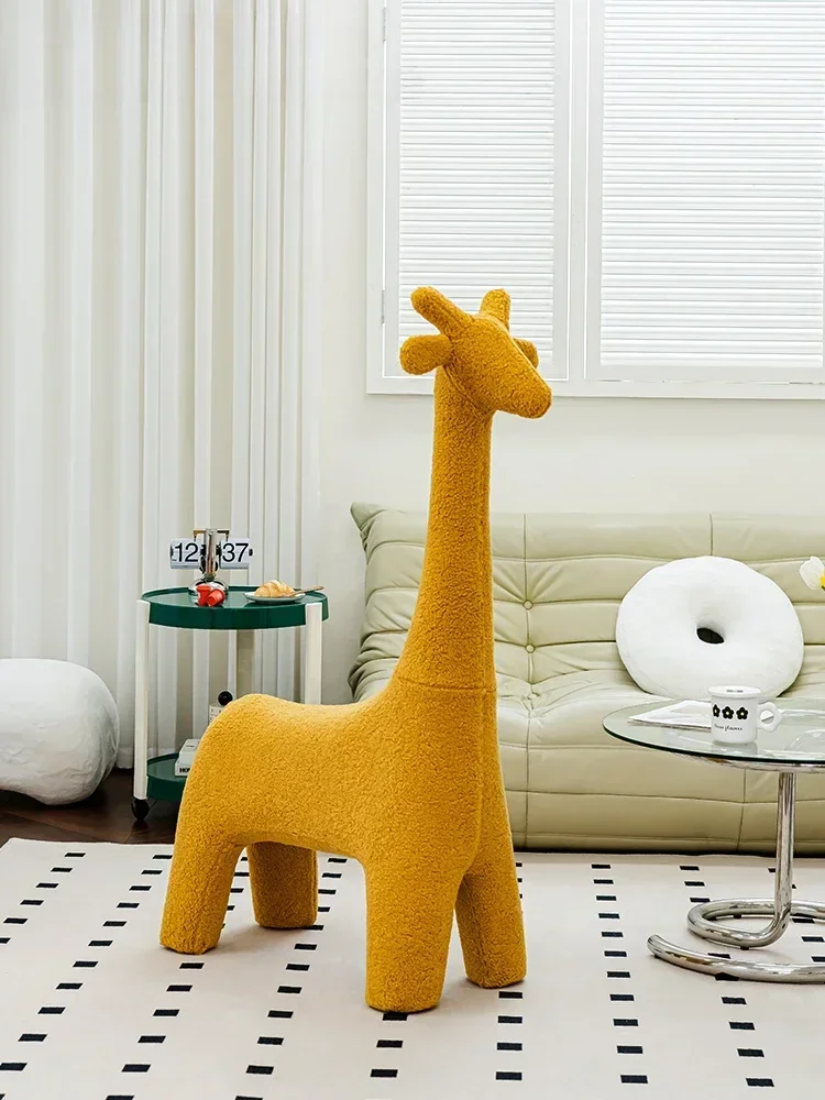 Cartoon giraffe stool  animal seat child chair living room decoration ornaments