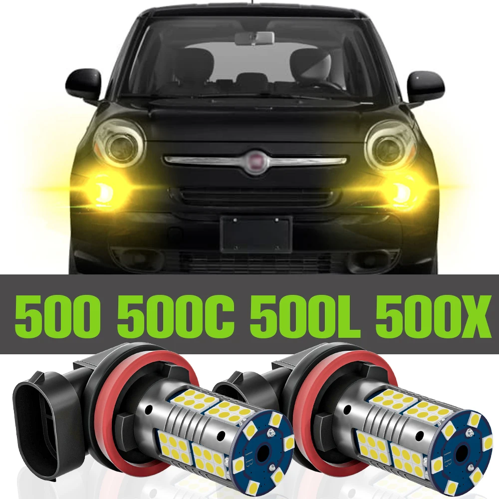 

2x LED Fog Light Accessories Lamp For Fiat 500 500C 500L 500X 2007 2008 2009 2010 2011 2012 2013 2014 2015 2016 2017 2018