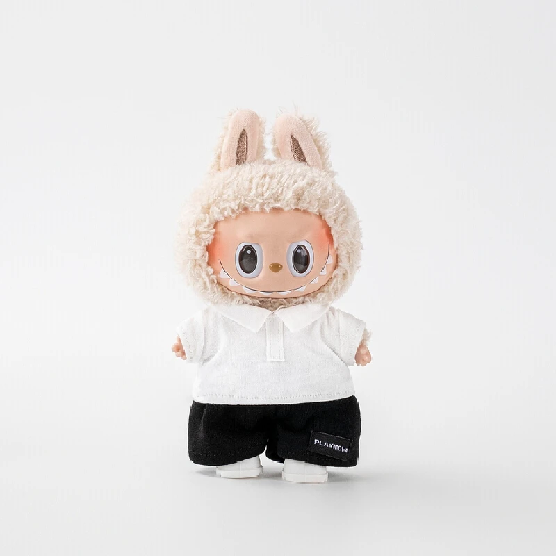 

Только одежда без кукол для лабу Макарон Одежда Labubu 17 см детский ПОЛО первого поколения с короткими рукавами серии подарок для куклы