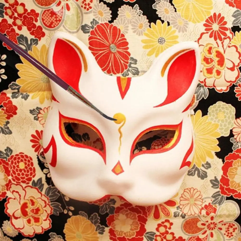 Fox Face Cushion Diy Painting Fox Masque for Carnival Party Ball Shape Face Cushion with Elastic Band for Halloween Costume