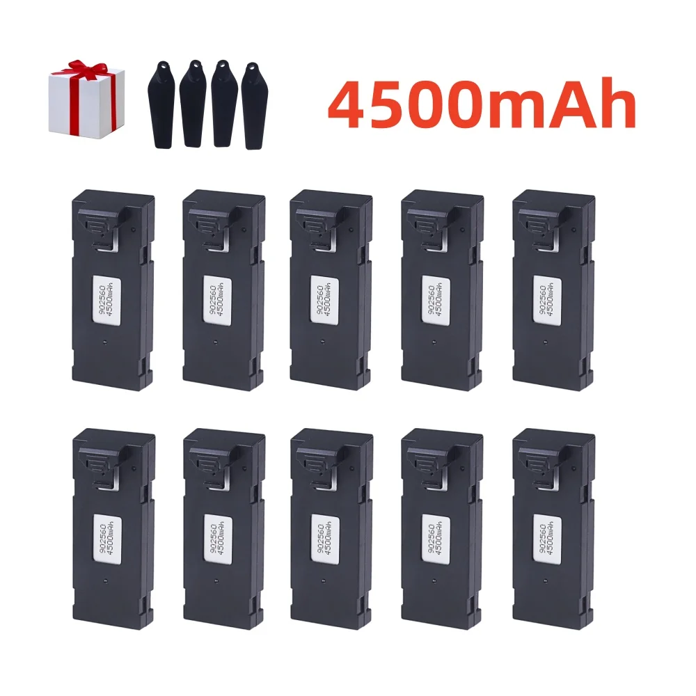 Batteria ricaricabile 3.7V 4500mAh per RC Drone E88 E88PRO E525 E99 P1 P3 K3 P10 A13 S98 RC Quadcopter parti batteria 1-10 pz