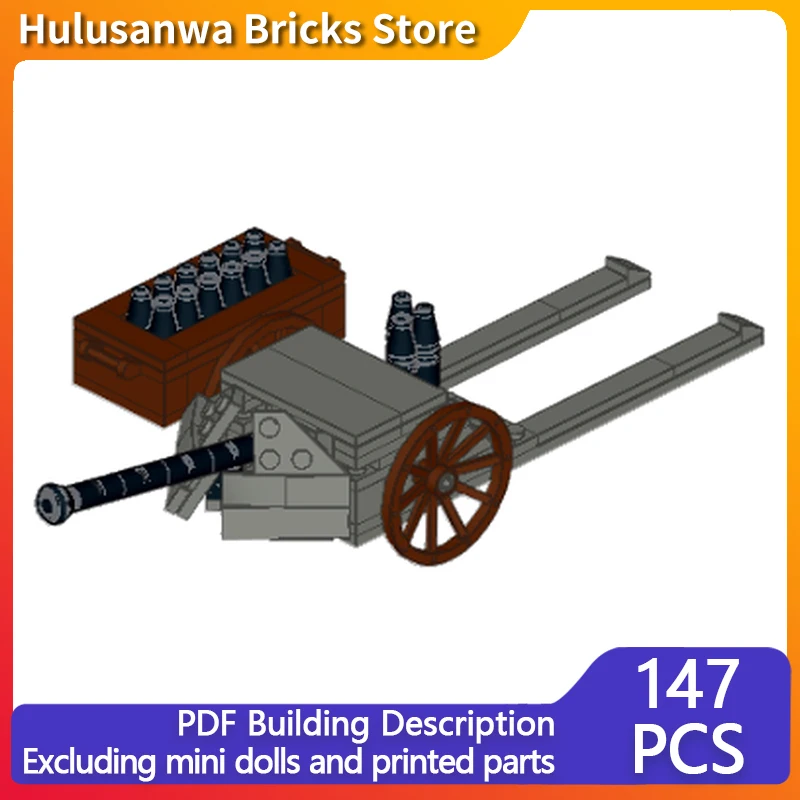 Military German Howitzer Model MOC Building Bricks War Equipment Modular Technology Gifts Holiday Assemble Children Toys Suit