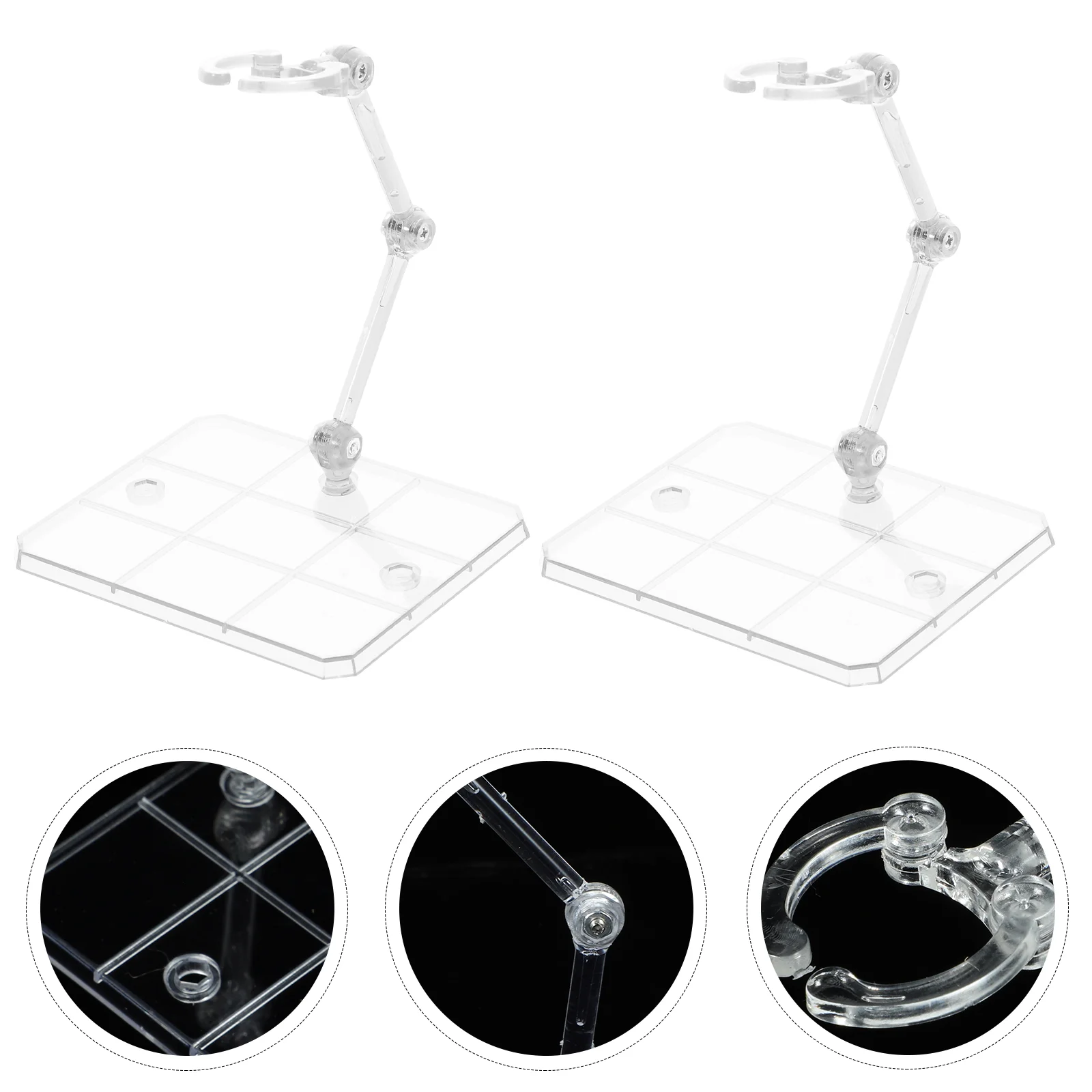 

4 Pcs Action Figure Stand Adjustable Holder Represent Support Frame Plastic Accessory Desktop Man