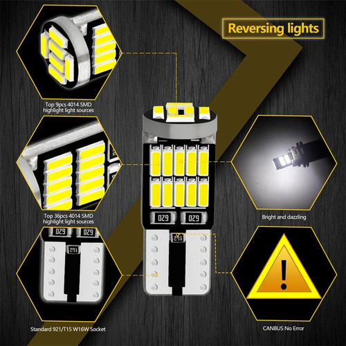 Imagen 2 del producto AILEO LED W5W T10 168 194 192 luces Canbus vidrio COB 6000k marcador de cúpula de estacionamiento cuña lámpara de placa de matrícula bombilla blanco verde DC 12V